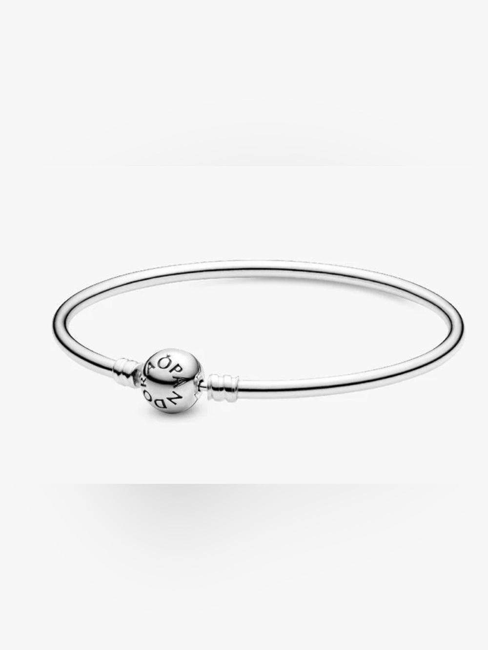 Pandora Moments Sterling Silver Bangle Bracelet 8.3” Large Charm Bracelet